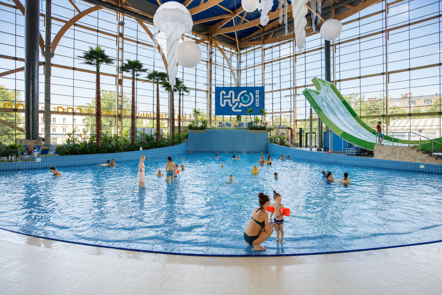 Аквапарк H2O — готовый интерьер после завершения работ